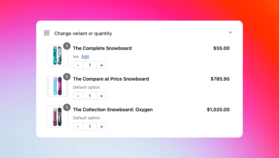 Revize order editing - change variant/ quantity post purchase