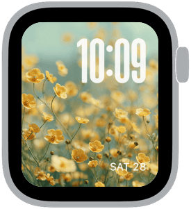 buttercup days Apple Watch face preview 2 featuring floral, summer, and spring.