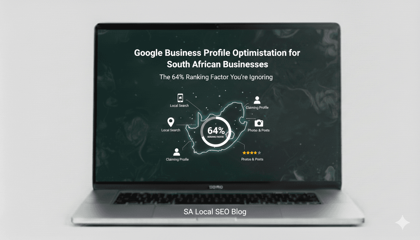 Laptop on table with the text "What to look for in a white label seo partner"