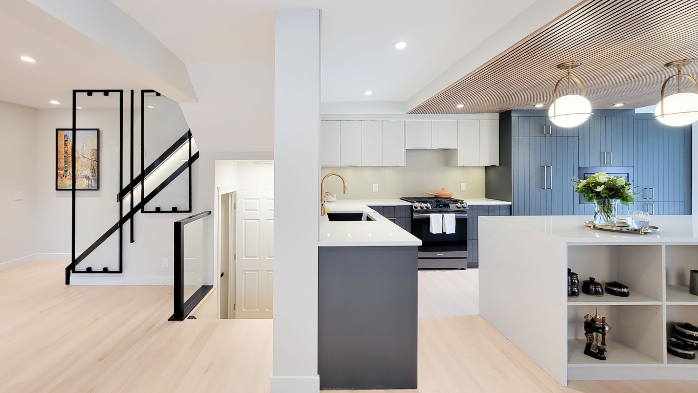 Image of Modern kitchen and interior design by KHD Homes featuring layout design, furniture, and home renovations.