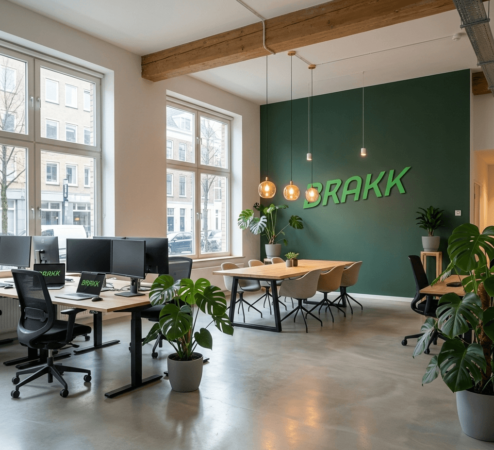 Gjengen fra Brakk har det usedvanlig hyggelig mens de jobber