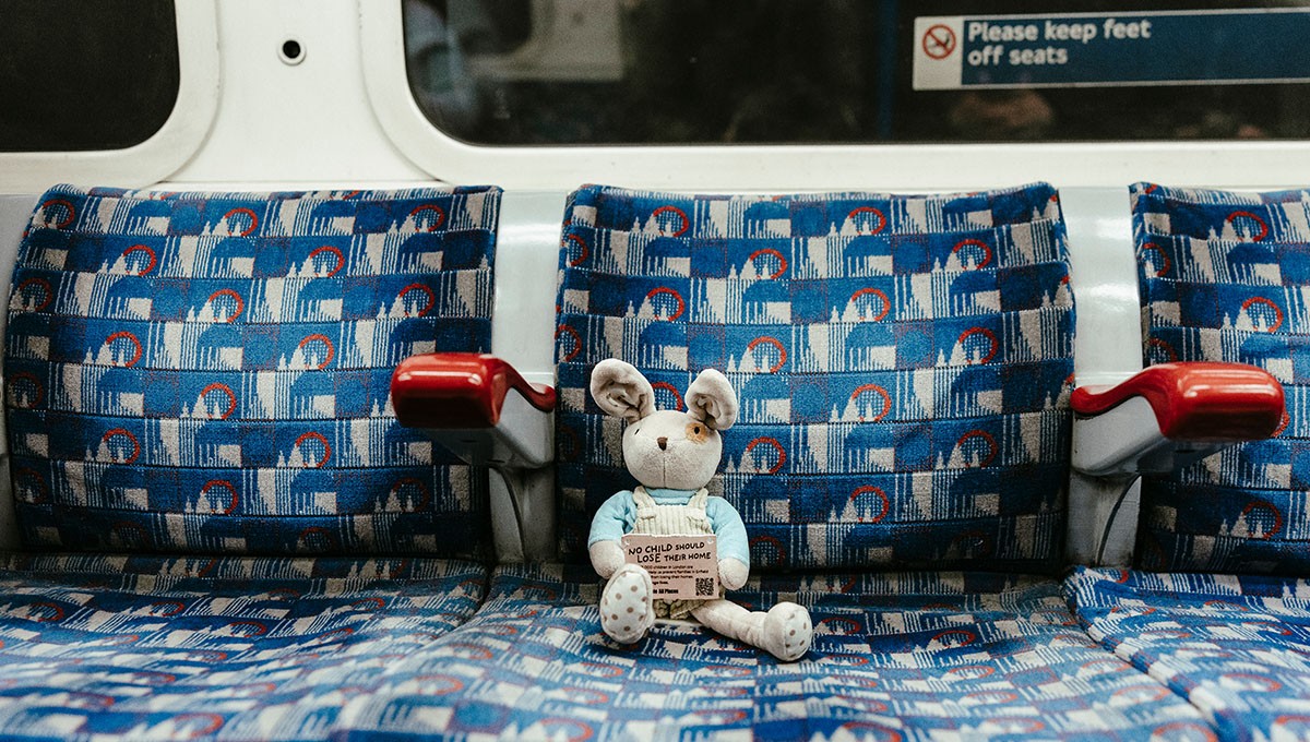 Close up of clothes stuck to a billboard