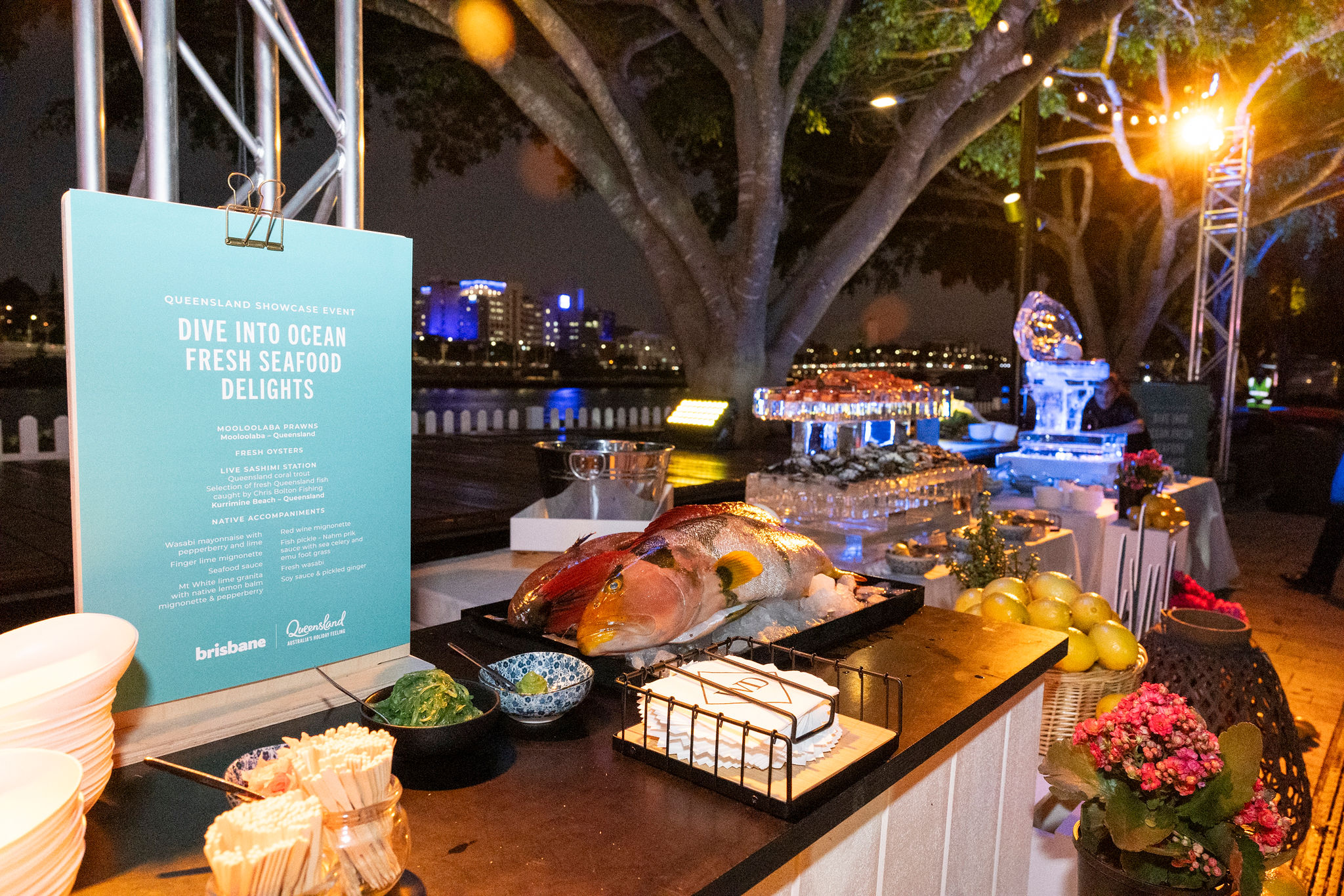 Seafood station at the Australian Tourism Exchange 2025