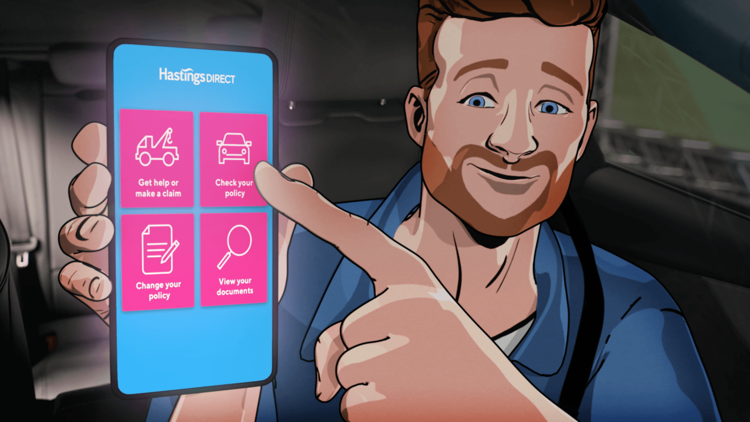 A shot from the Hastings TV commercial