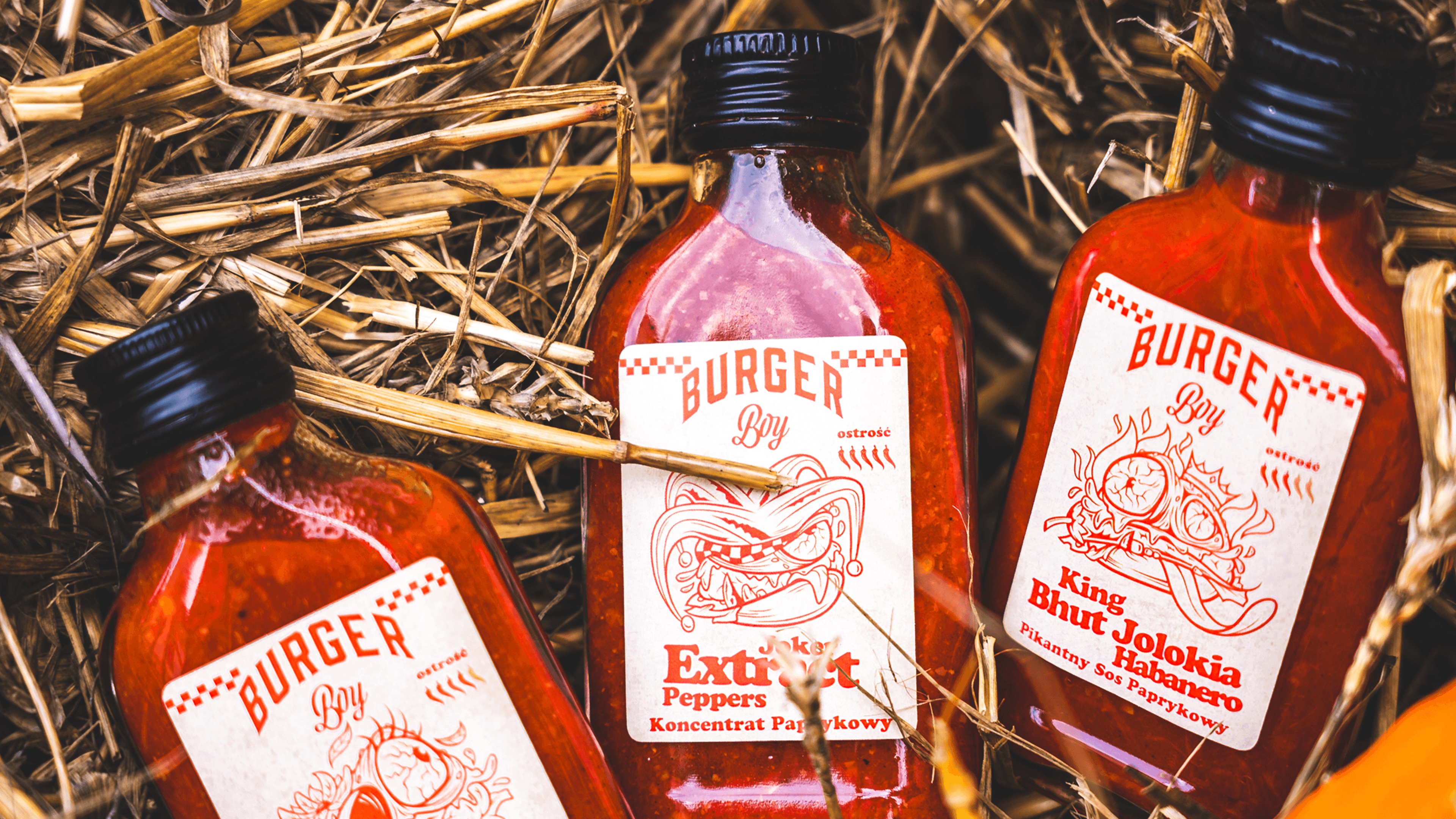 Chili sauces bottels