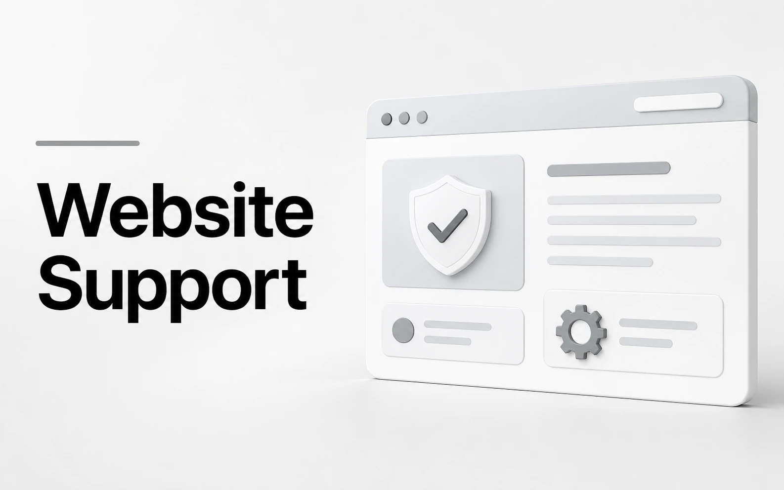Website Support with shield and gear icons.