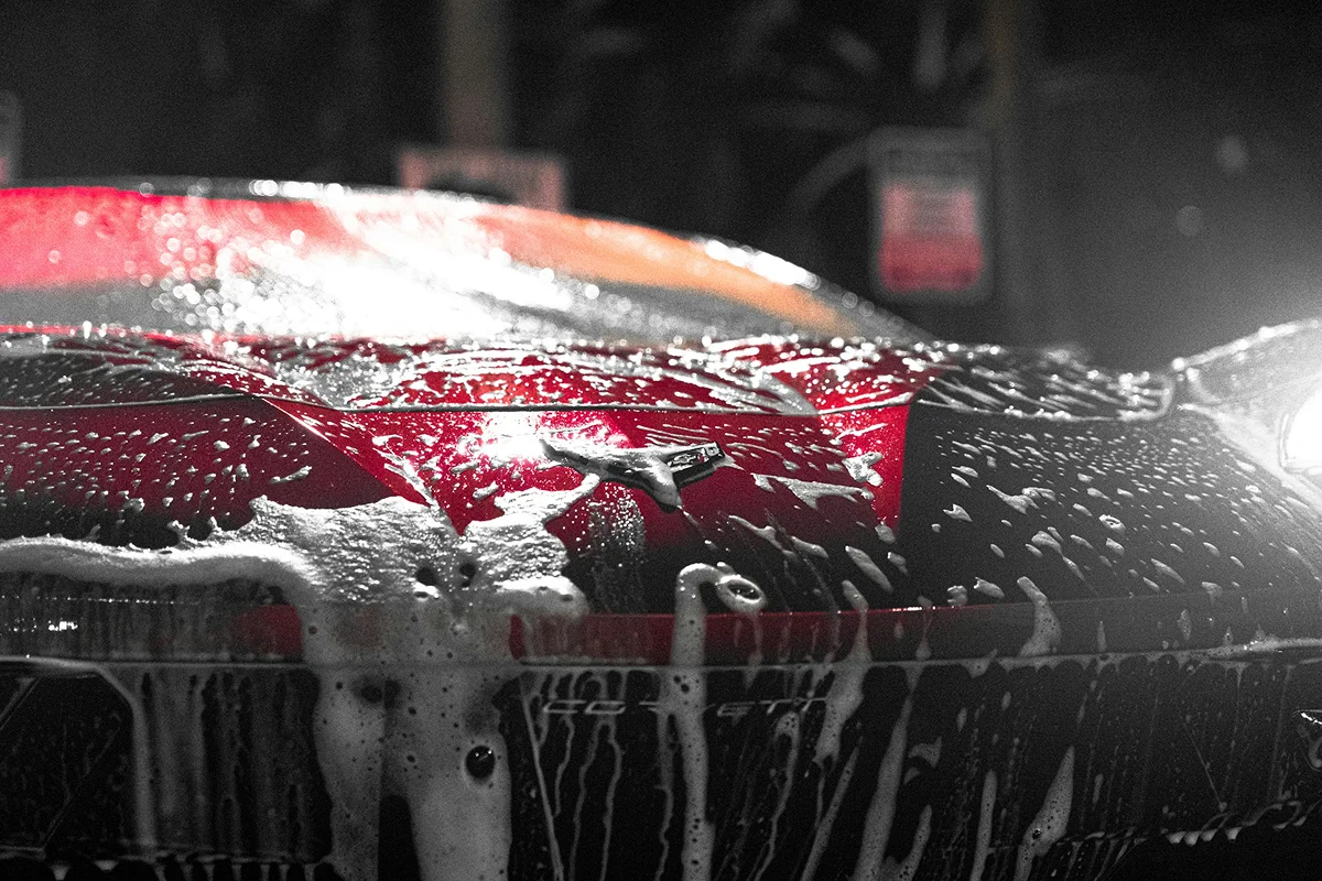 HyperAuto Care Detail Wash service process in a professional auto care workshop