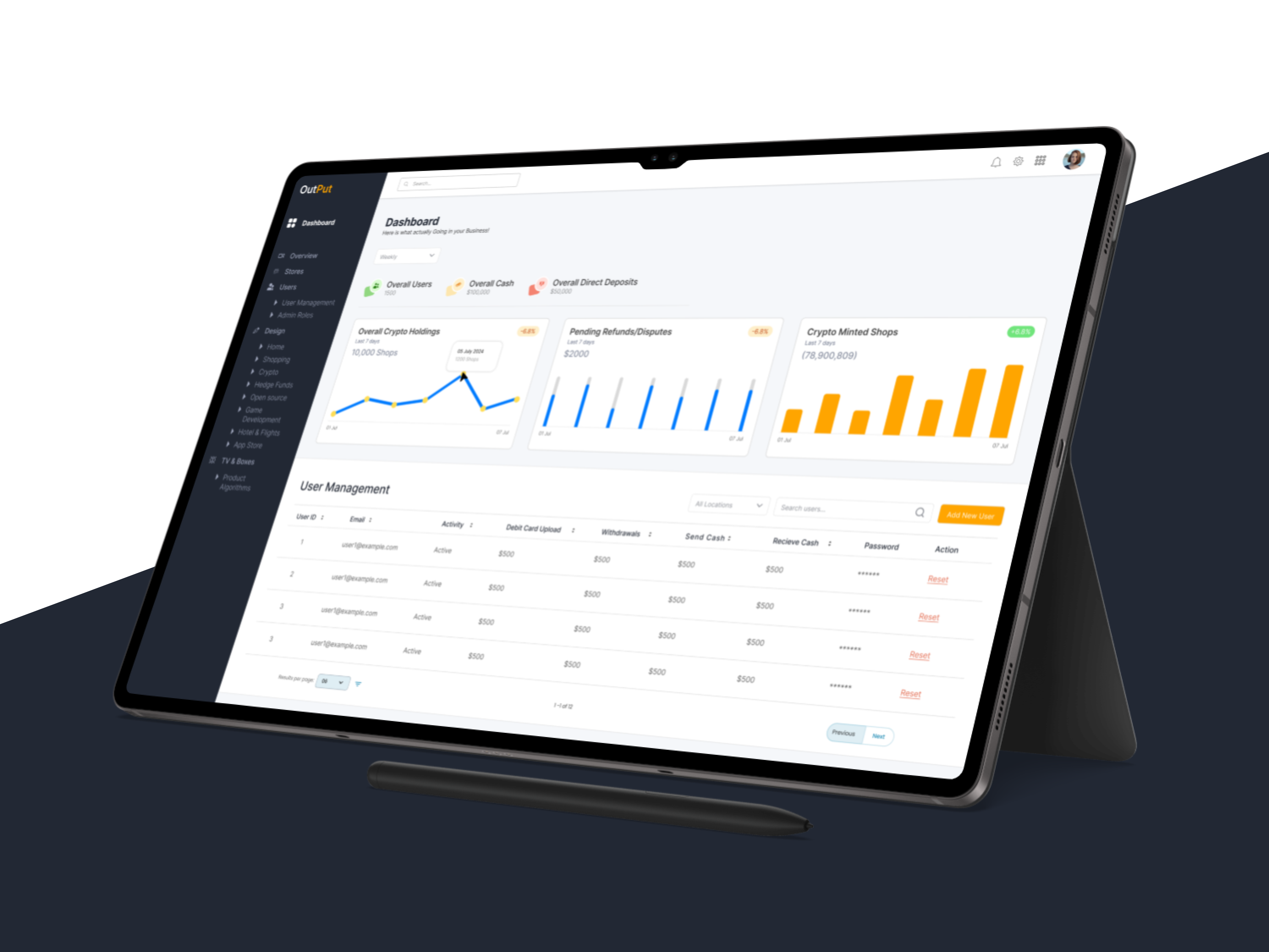 Business management platform Design UI UX