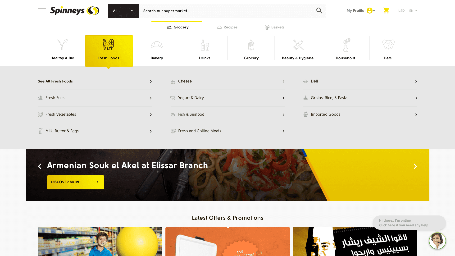 Ogilvy Spinneys Supermarket Main Navigation