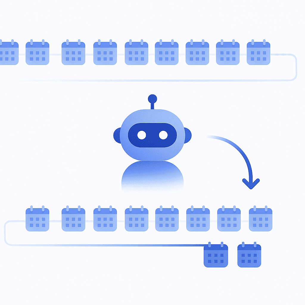 Two stacked timelines contrast long traditional content lifespan with shorter AI-era shelf-life