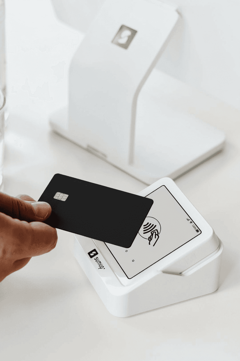 Client paying at checkout by card