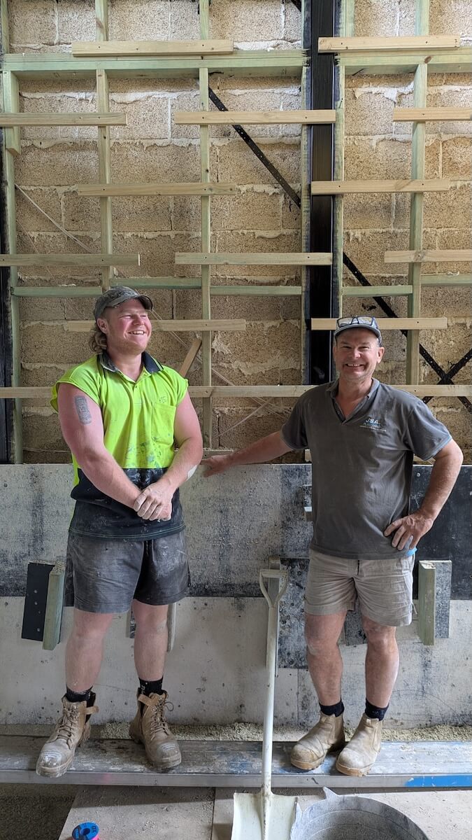 Hempcrete Block wall cast and block