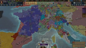 Screenshot Europa Universalis IV – Vue géopolitique de l’Europe avec la France, l’Italie et les États voisins en pleine expansion sur PC