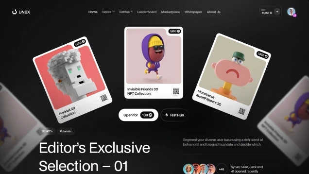 UNBX unboxing hero section