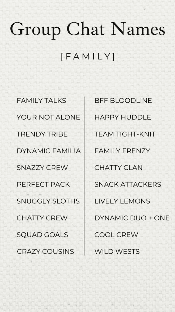 Group Names - we re all related