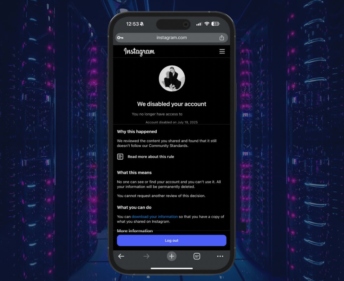 instagram account disabled-permanent bans case study