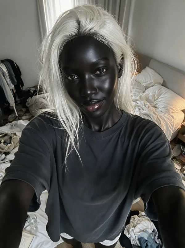 Same AI influencer - bedroom selfie - created with APOB AI