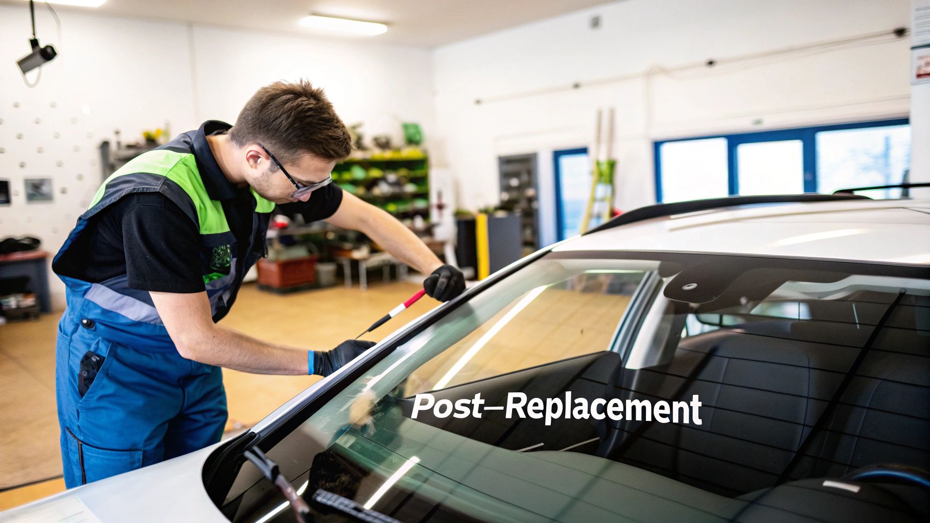 A close-up of an ADAS camera mounted on a vehicle's windshield, symbolizing the link between technology and road safety.