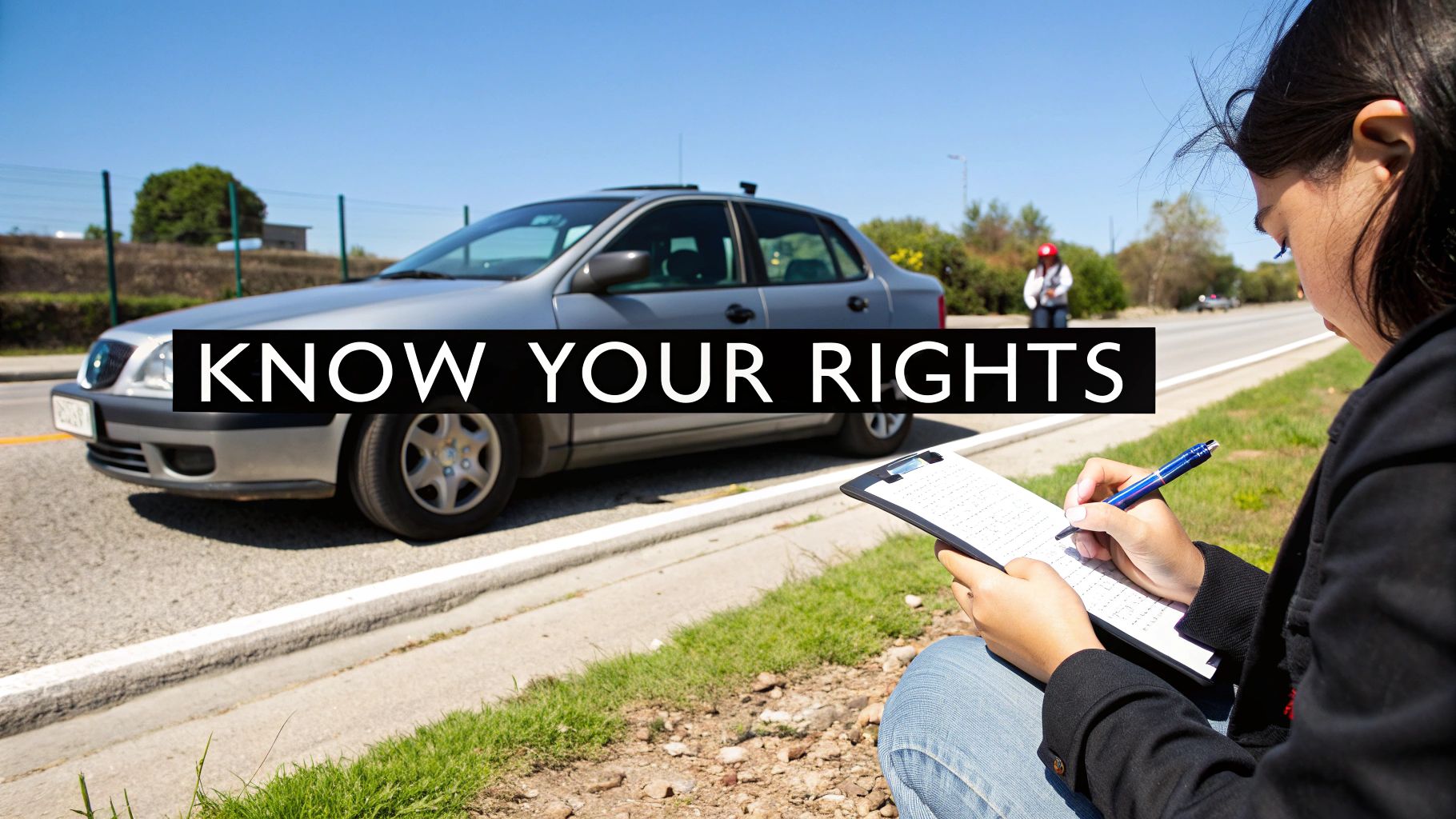 A diverse adult consulting with an attorney in a professional office setting.