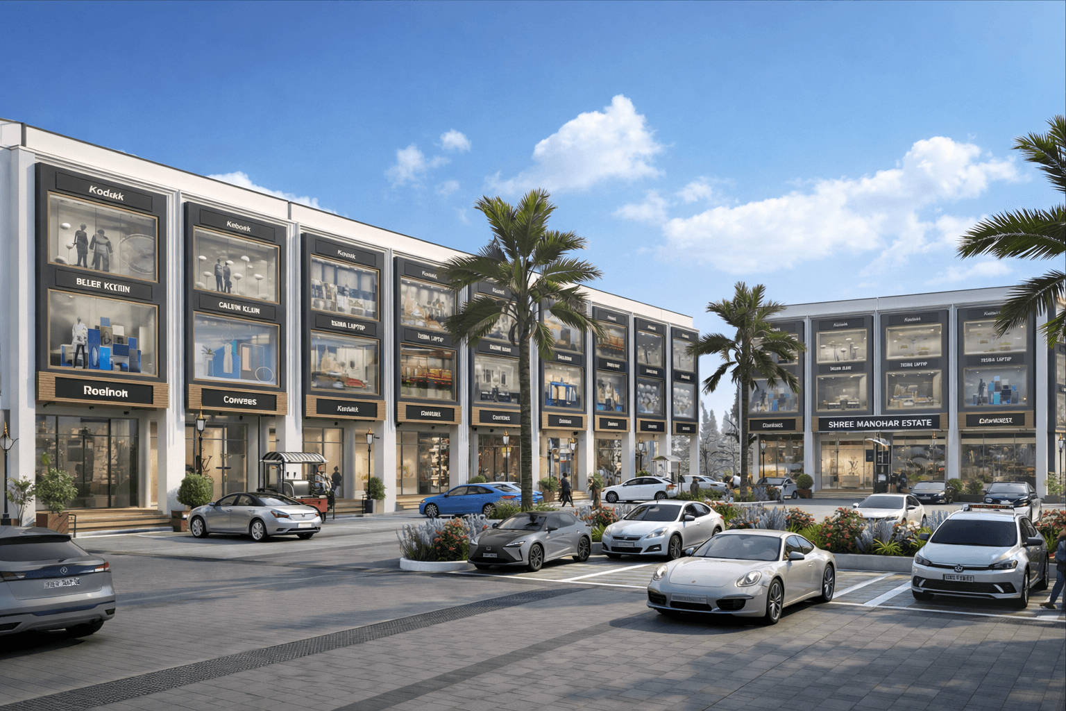 a group of green objects sitting on top of a white floor