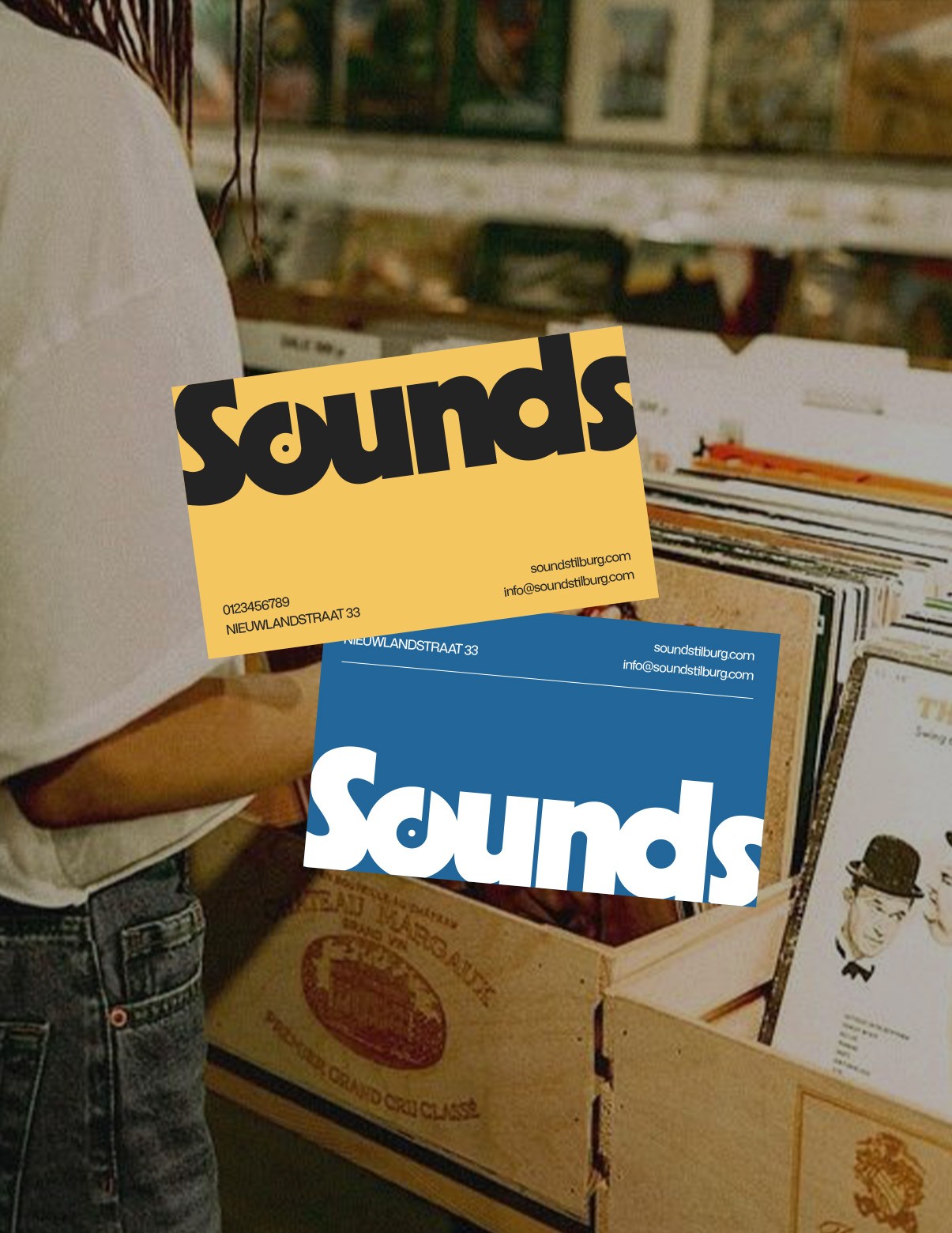 business card design for music shop