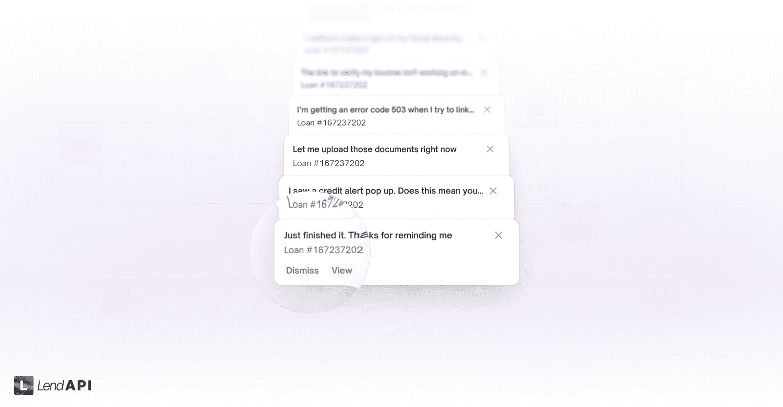 LendAPI - User Dashboard - Communication - SMS - Actions