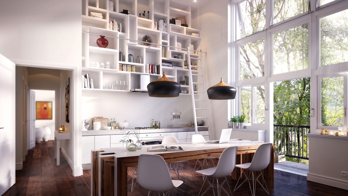 render 3d de un apartamento de alta gama en Ámsterdam diseñado por abracadabra