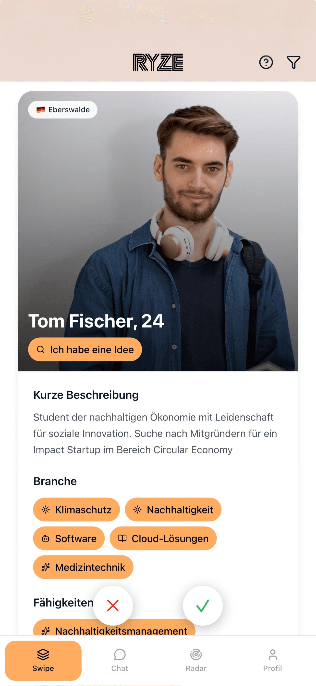 Featureübersicht, Matching nach Zielen Werten Skills Persönlichkeit