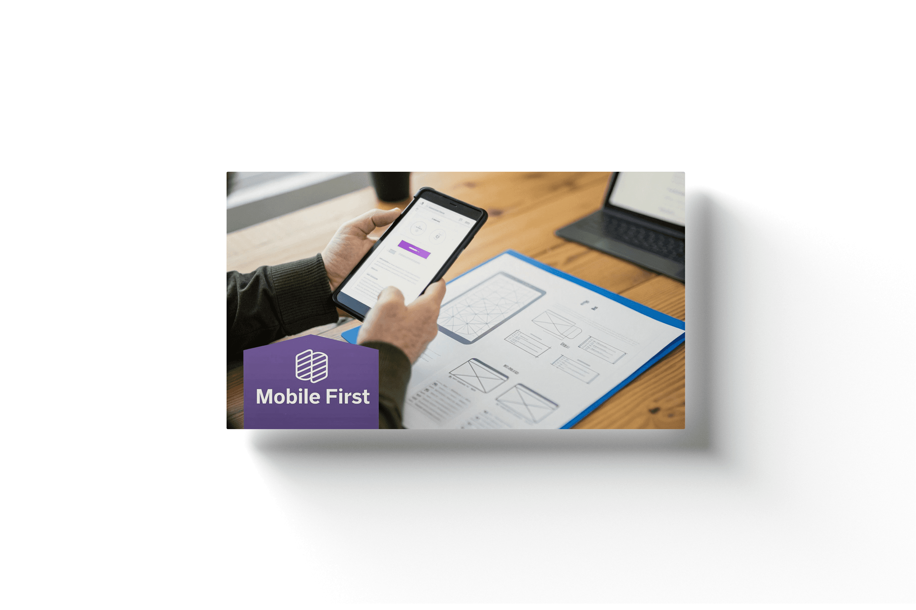 a man holding a phone over a paper on a desk