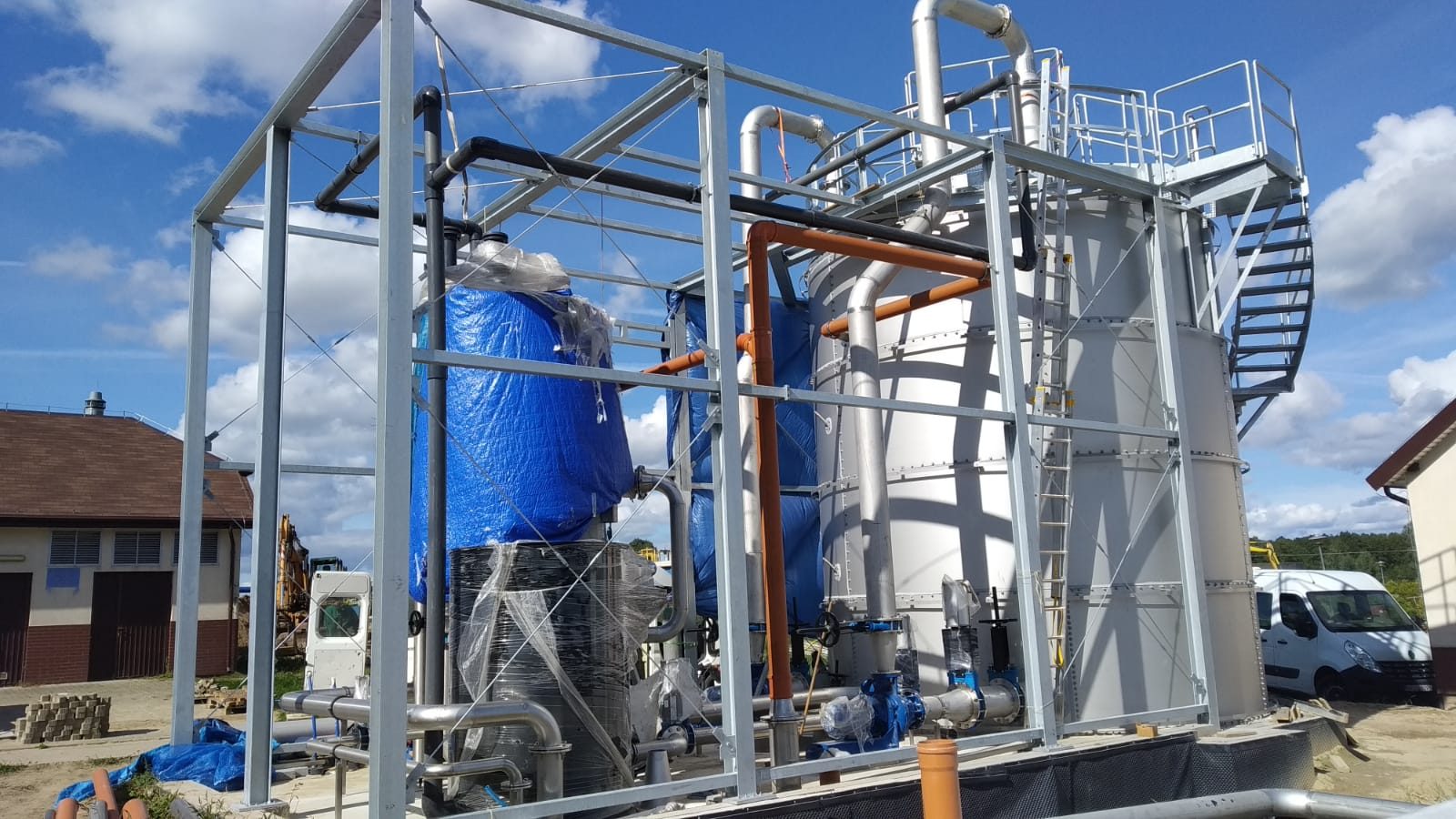 AEROTHERM thermal hydrolysis installation under construction at PUK w Kolnie, Kolno, Poland