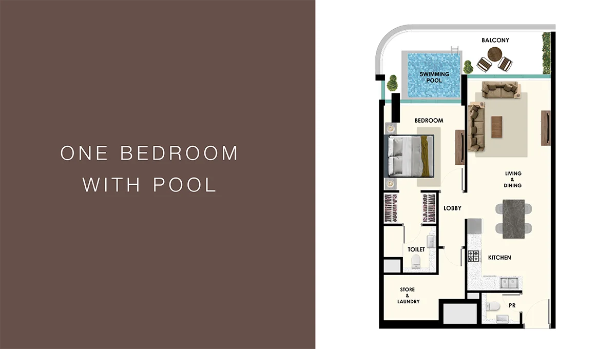 Rome by Samana Floor Plan 1BR