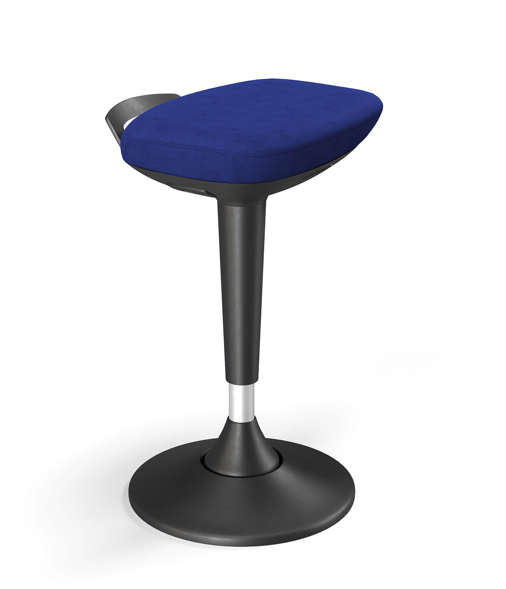 Adjustable stool with cushioned seat and metal base