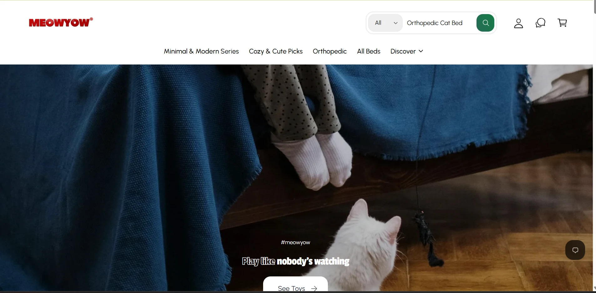 MeowYow masaüstü e-ticaret deneyimi