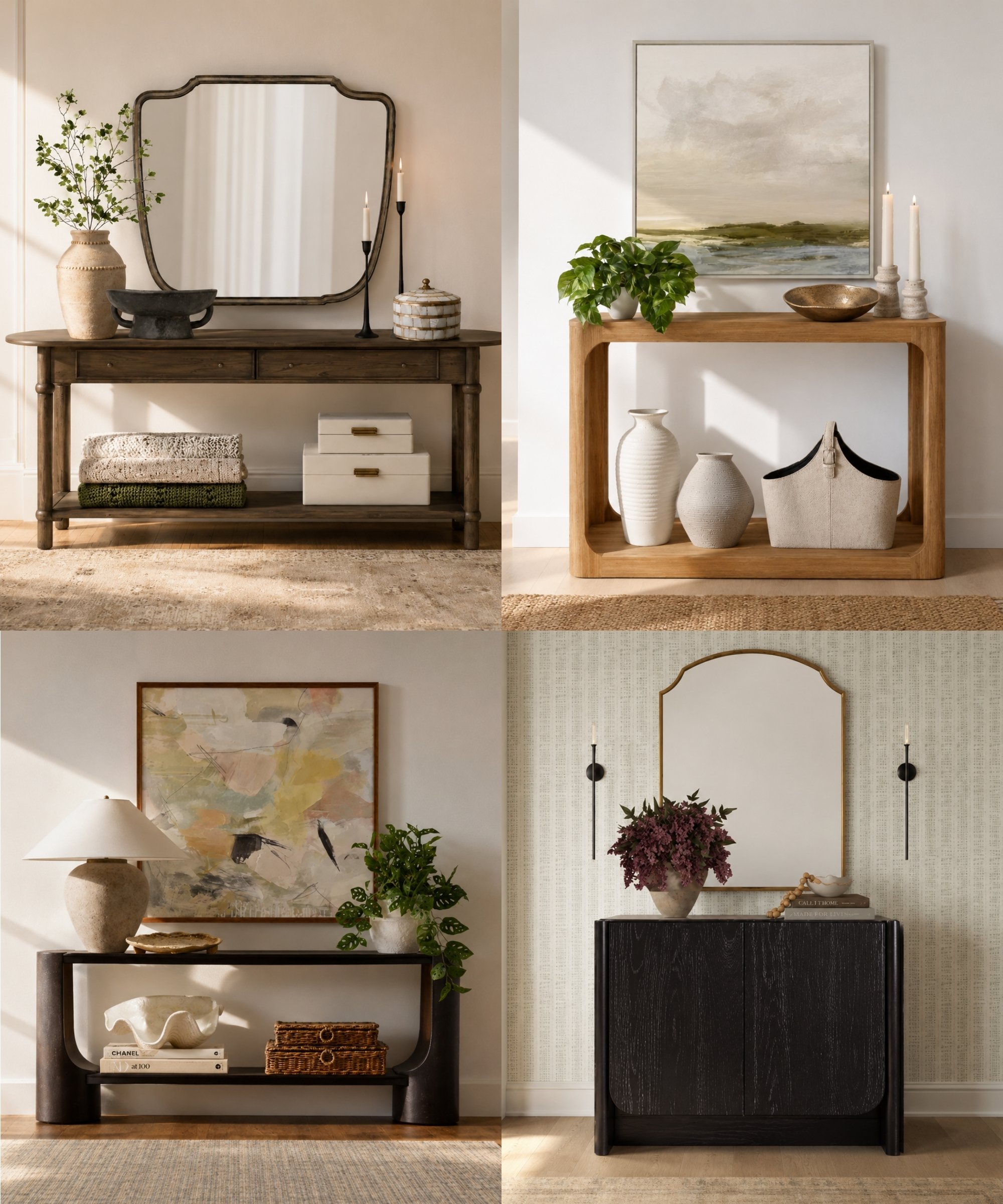 4 beautiful entryways with styled console tables