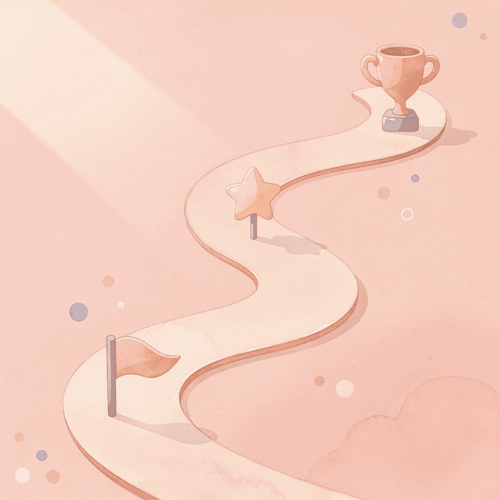 Winding path illustration representing the Arabic learning journey