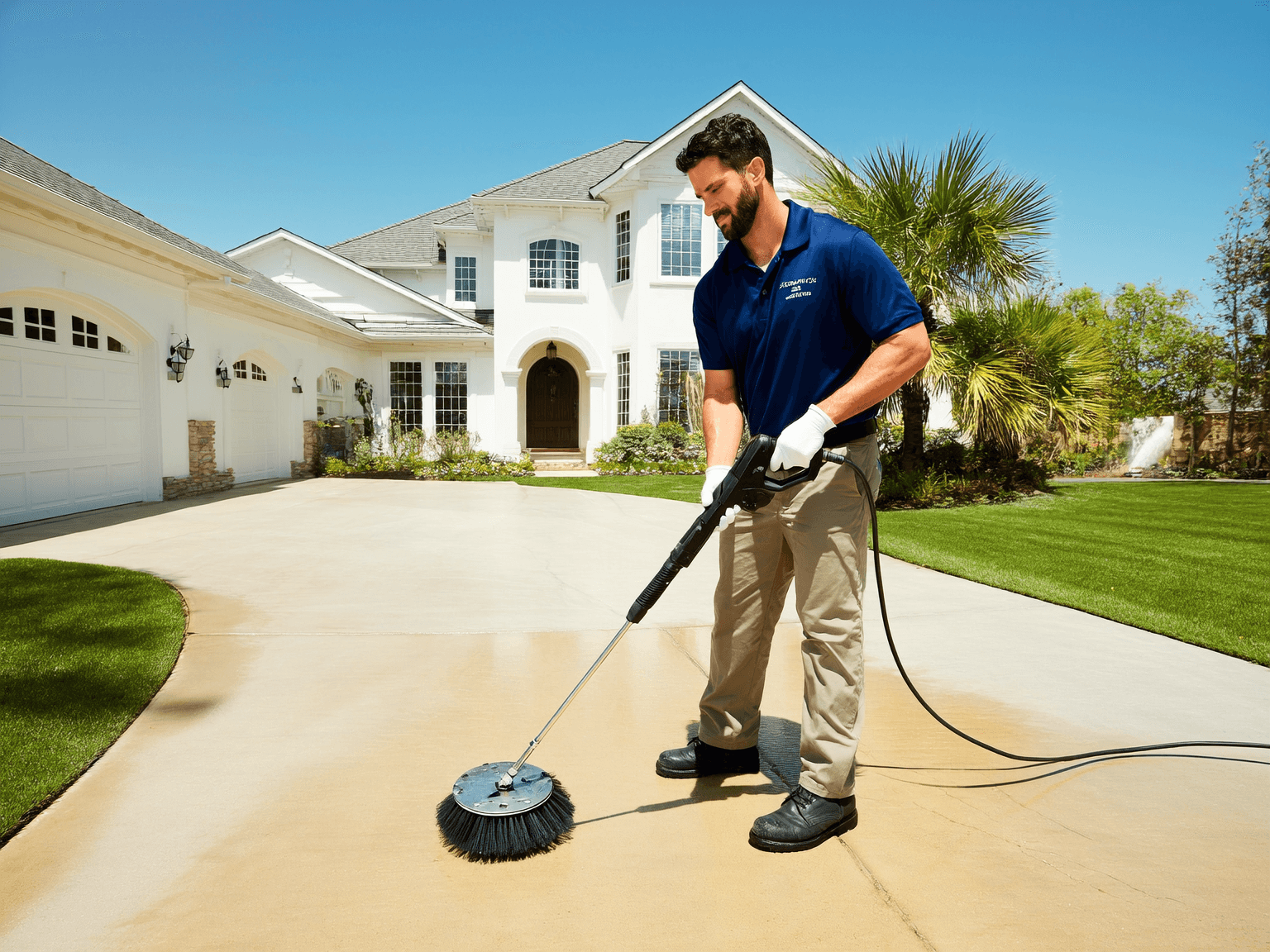 Maintenance technician inspecting property.