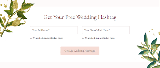 wedding hashtag generator