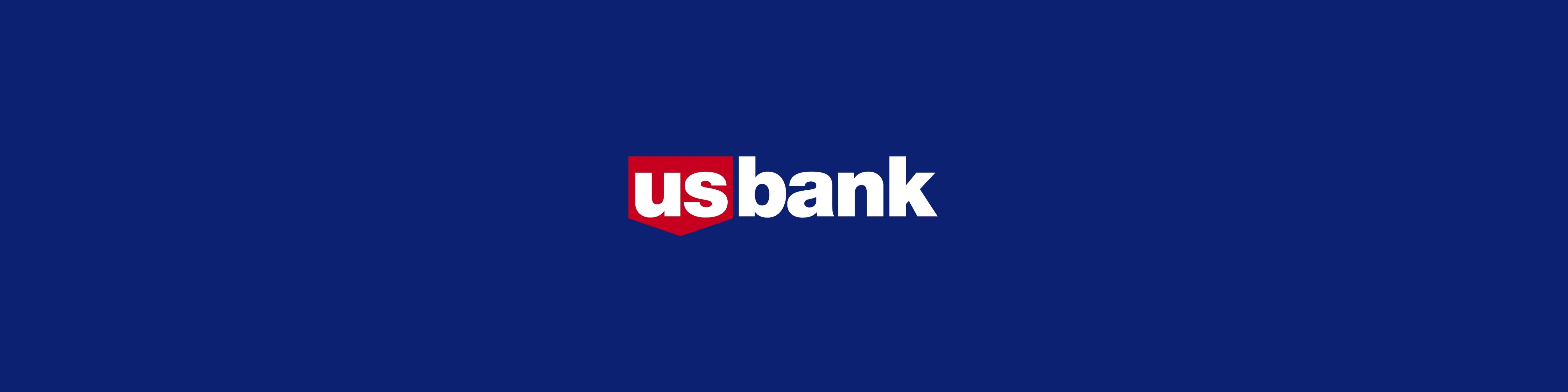 US Bank logo with red and white lettering on a blue rectangle.