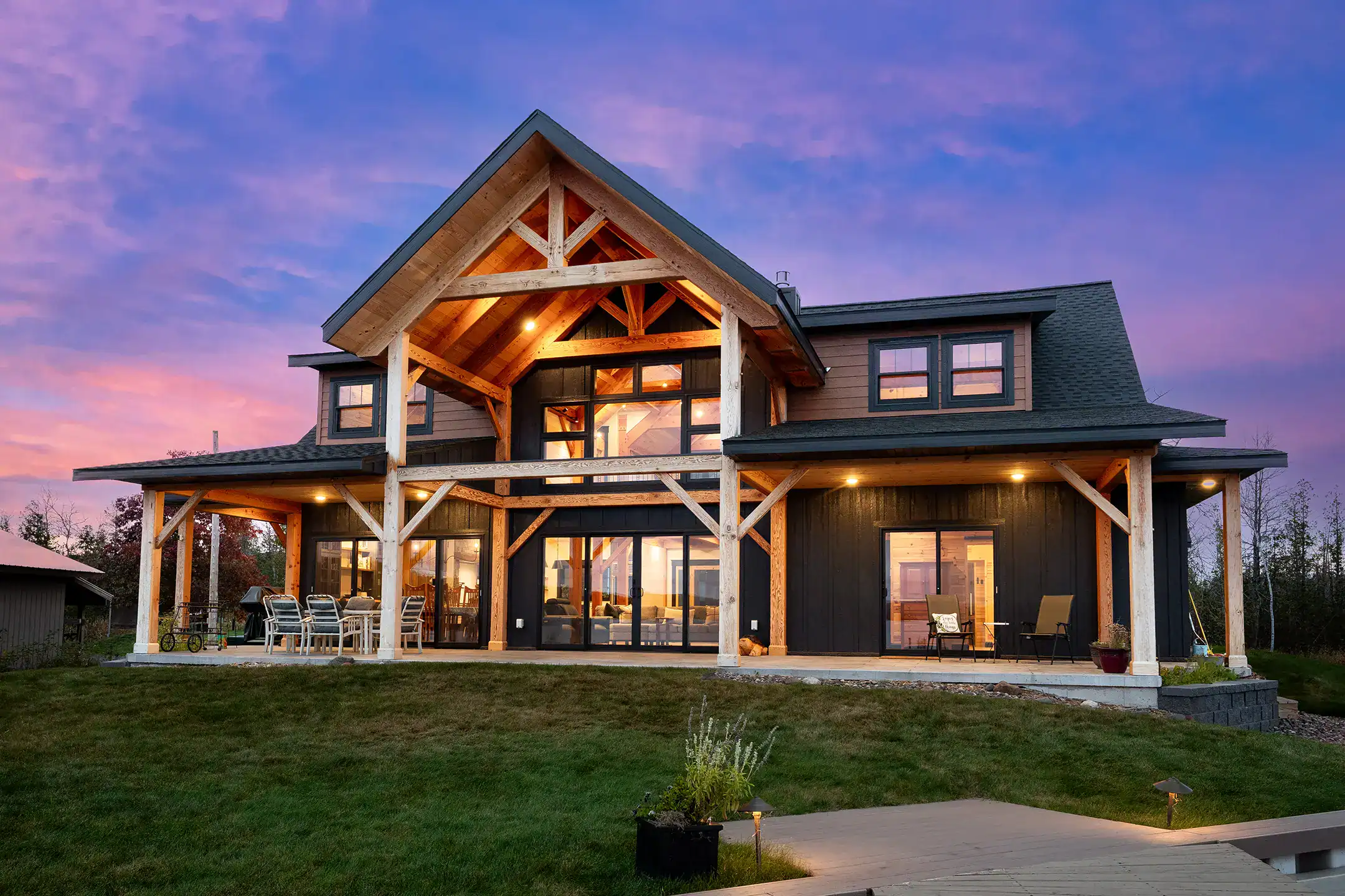 Upper Peninsula waterfront timber frame home photographed by Citadel Photography — view 20