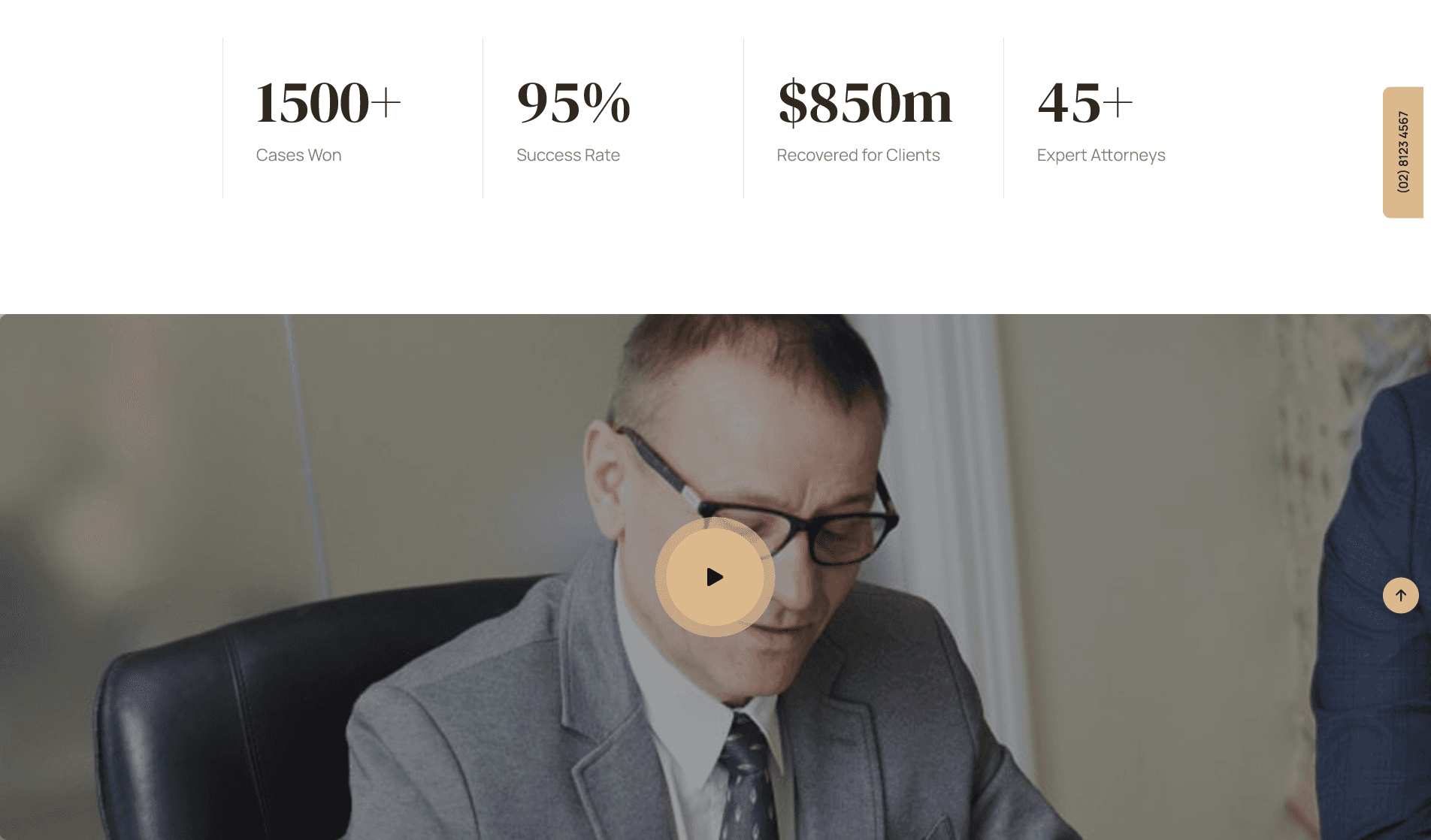 ux ui design for law firm website's desktop version About Us Page