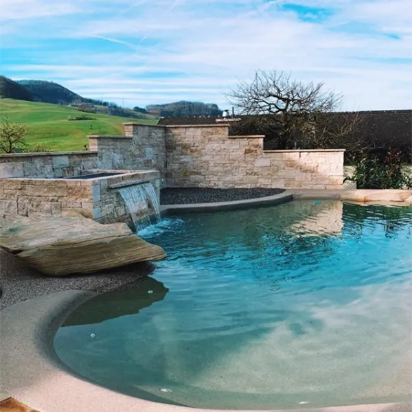 Bio.design pool with waterfall