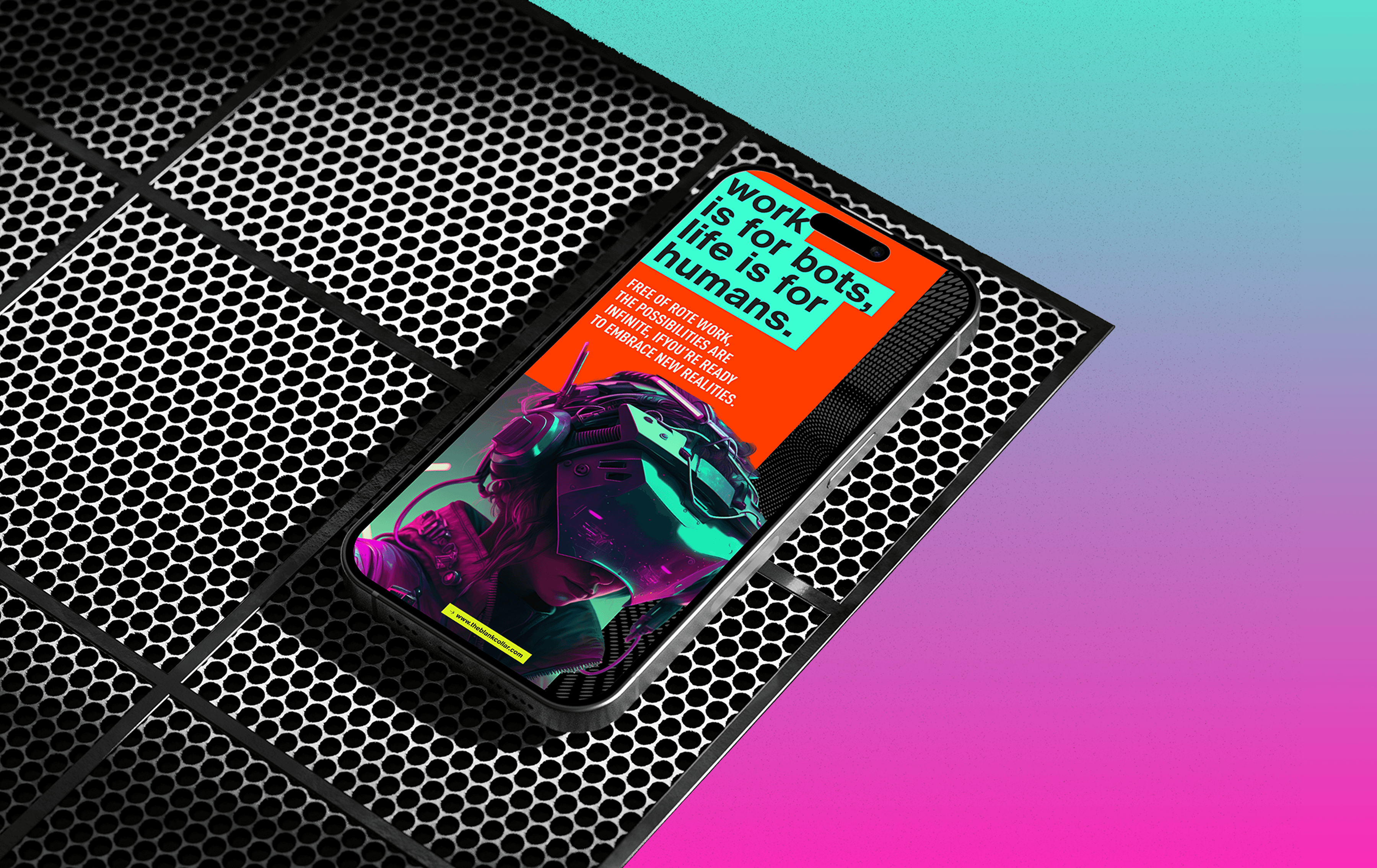 Case study cover image for The Blank Collar brandbook and identity project developed by our team