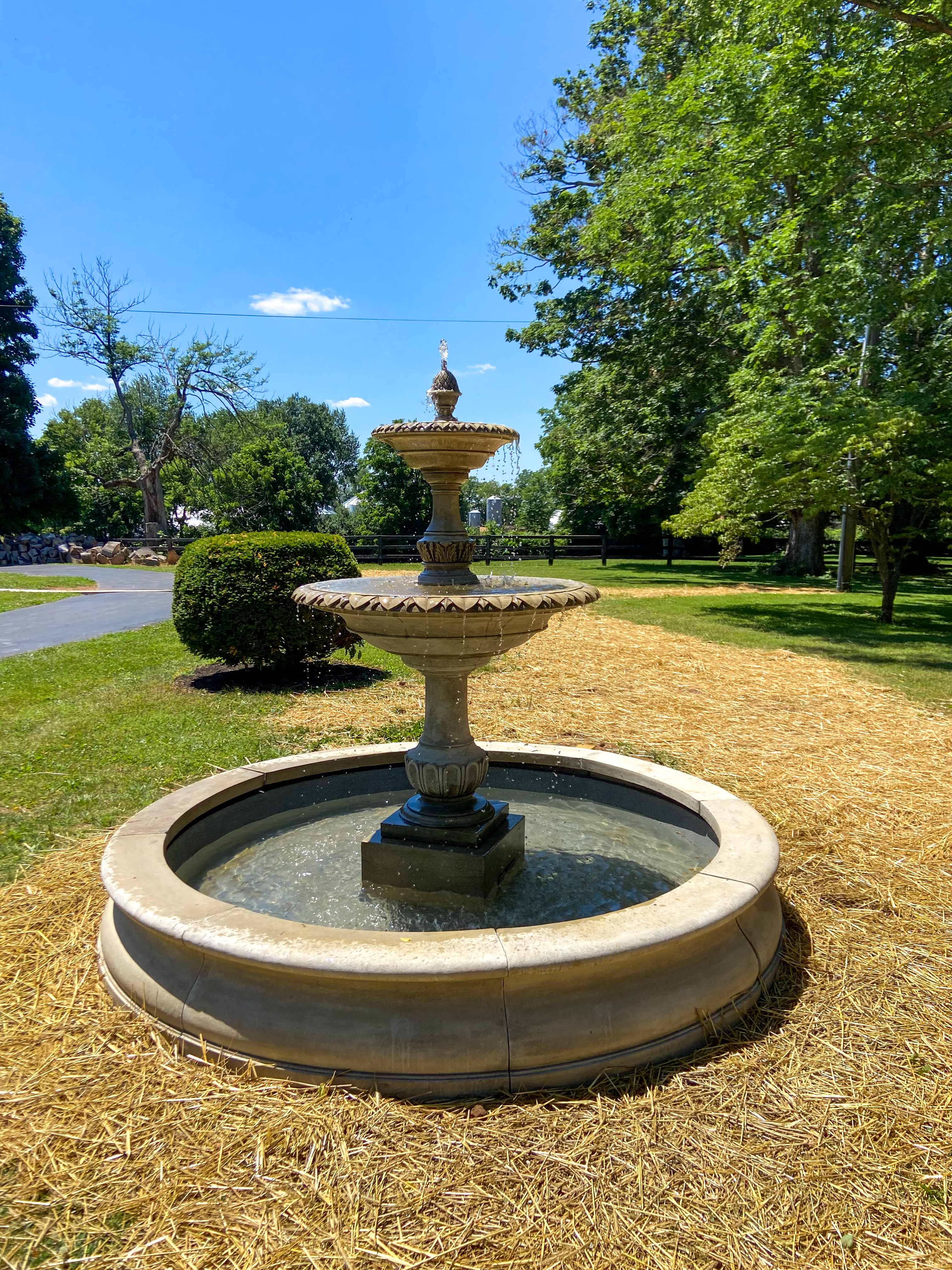 completed fountain install with hidden water lines
