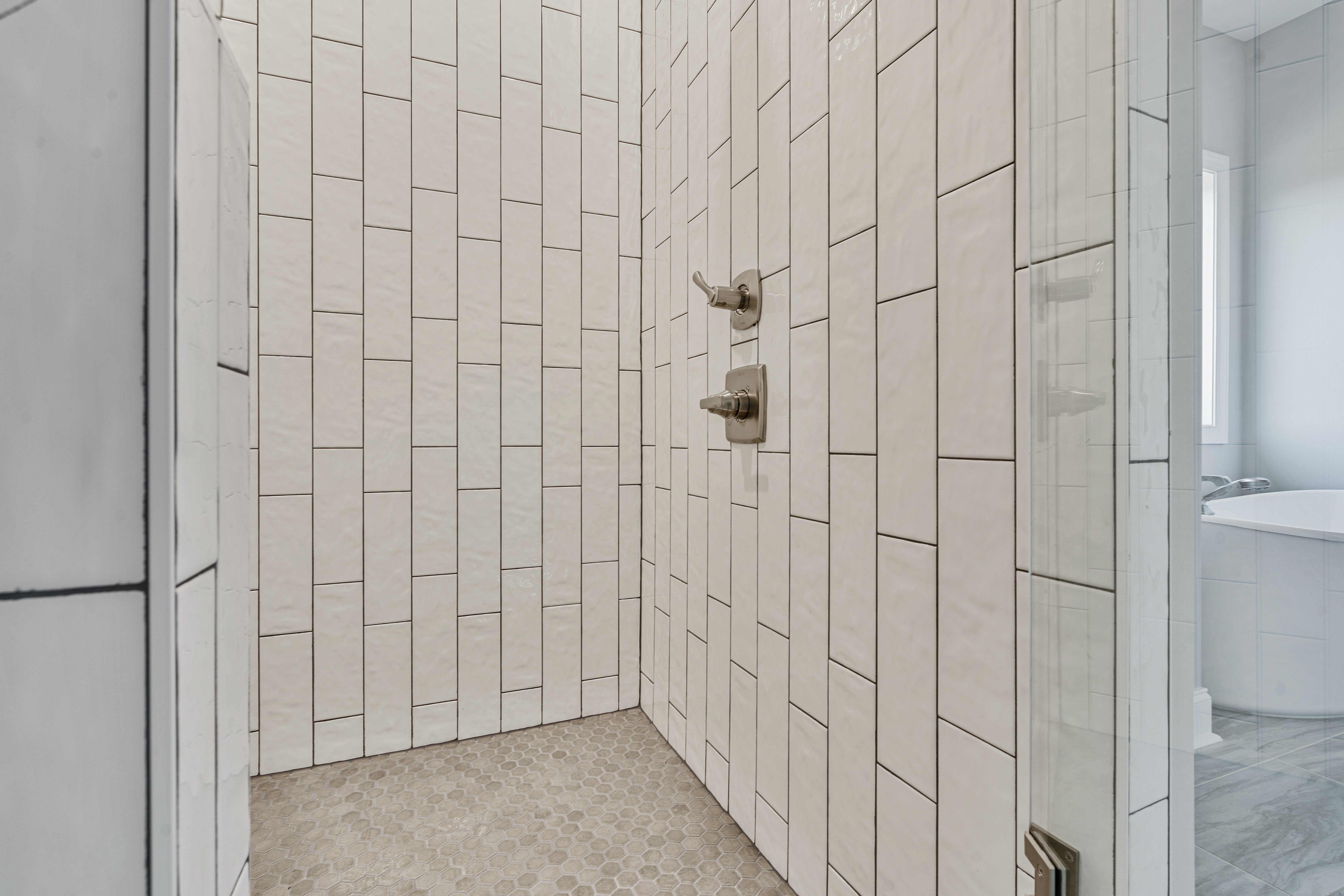 Spacious covered porch with scenic forest view