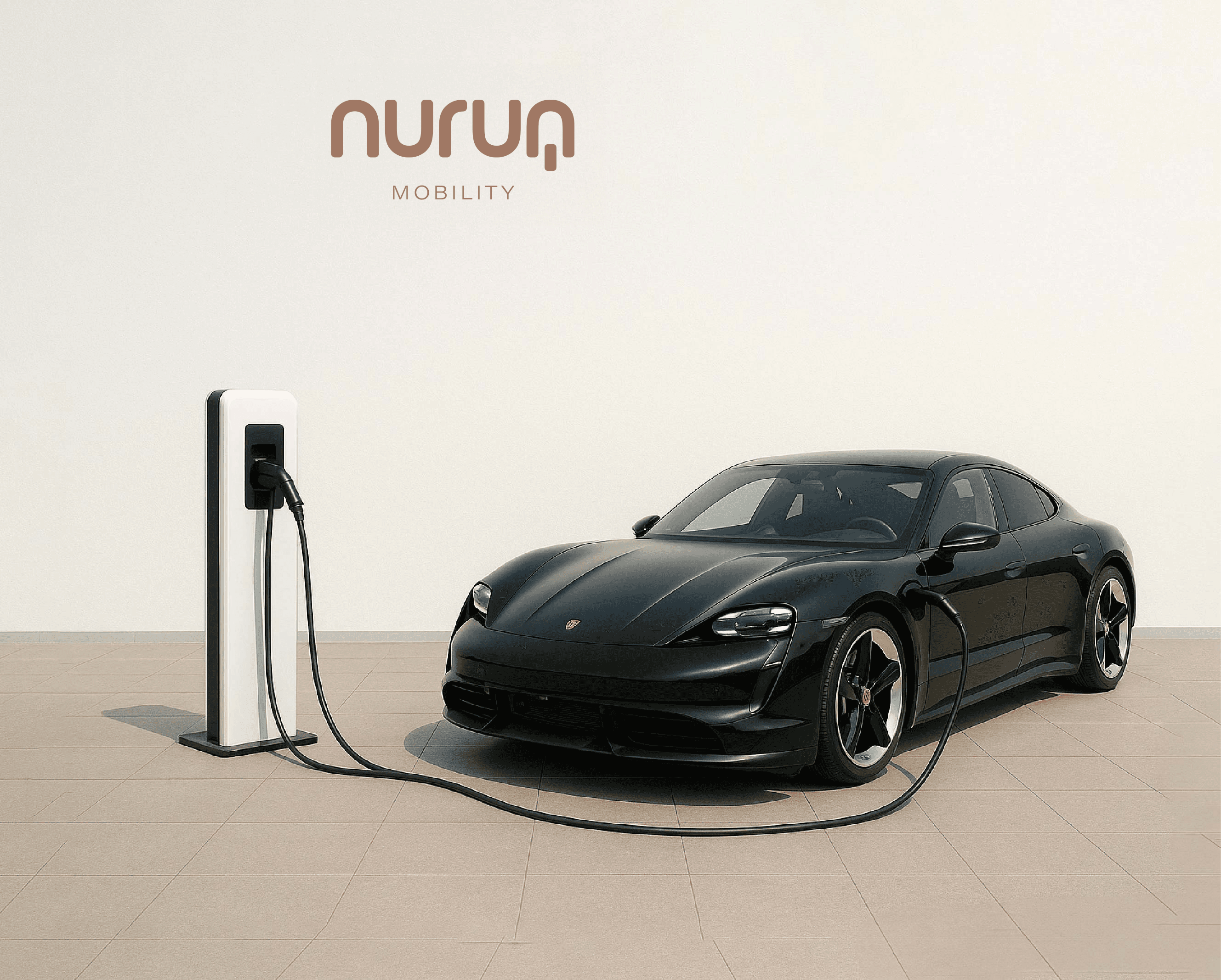 Ev super car porsche being charged using Nurun Mobility Chargers