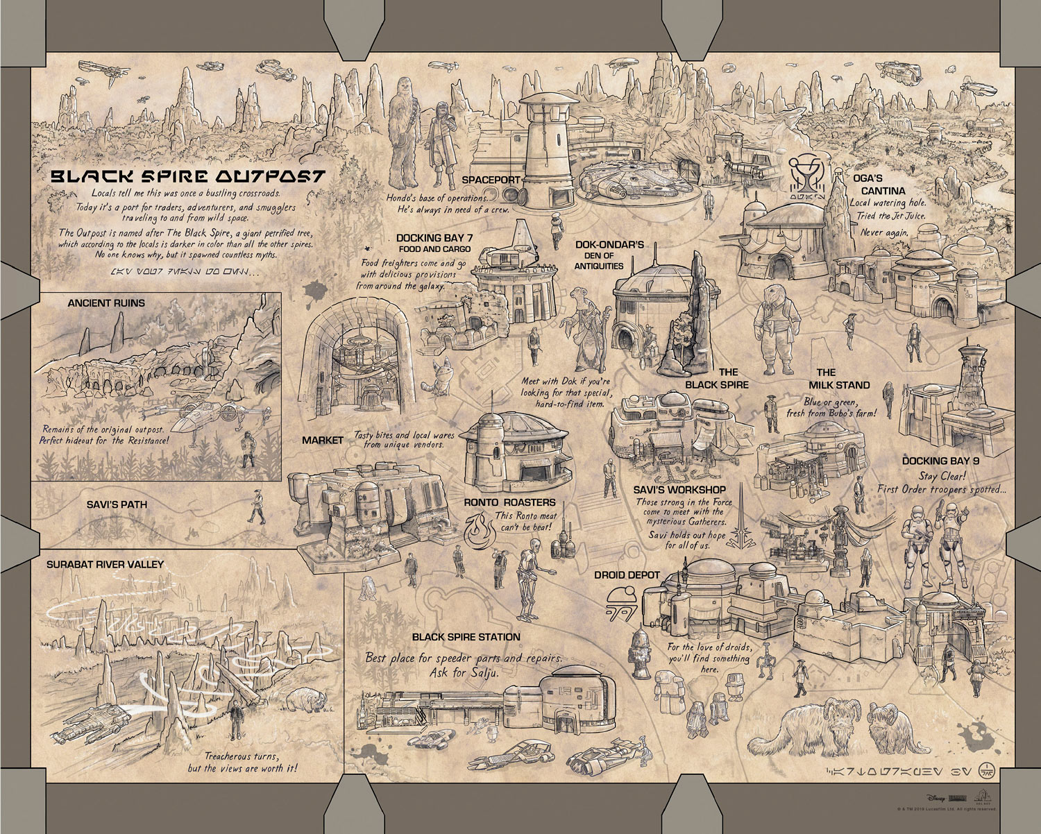 A map of Black Spire Outpost