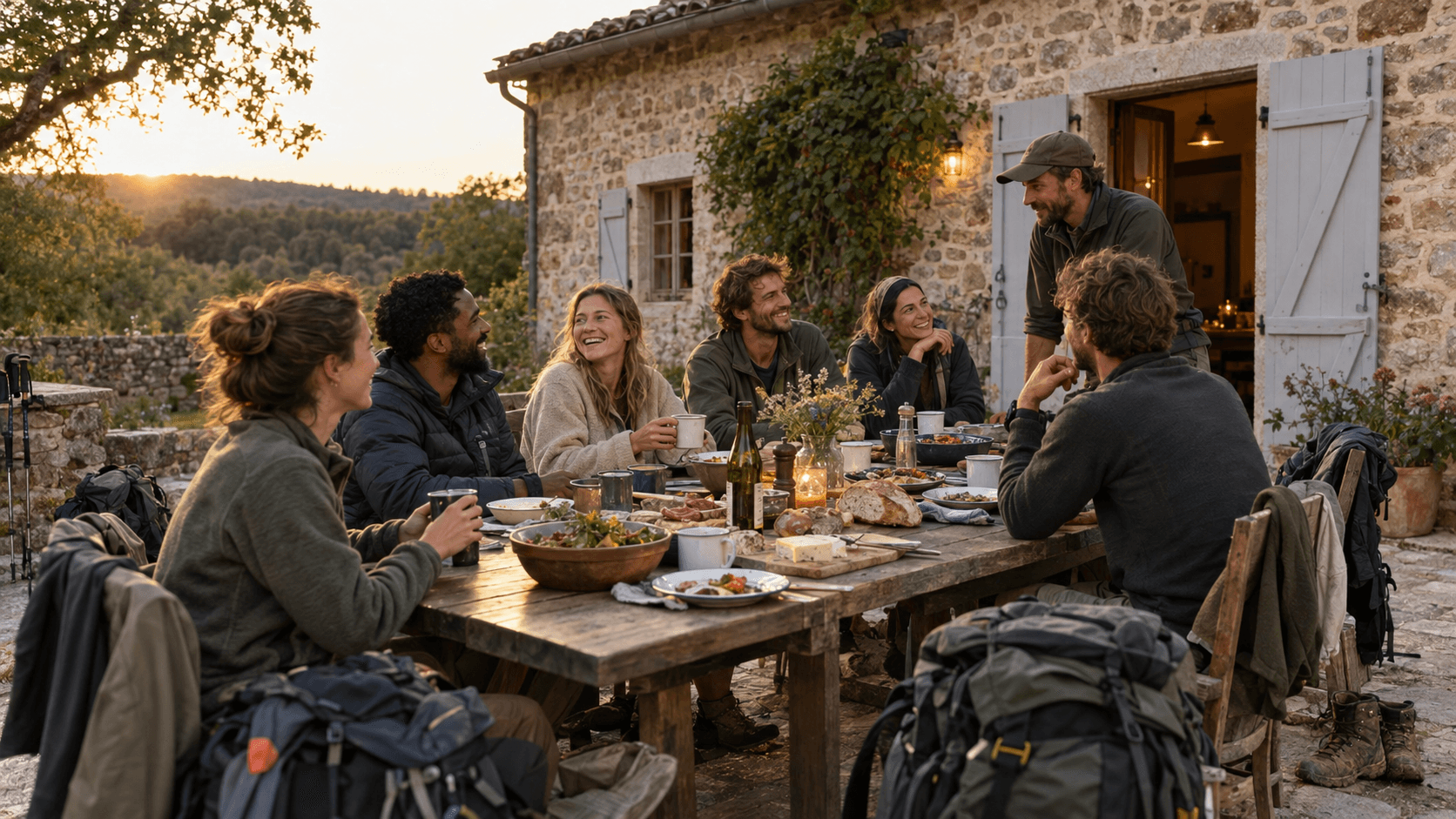 Retour au refuge après une expédition d’orientation