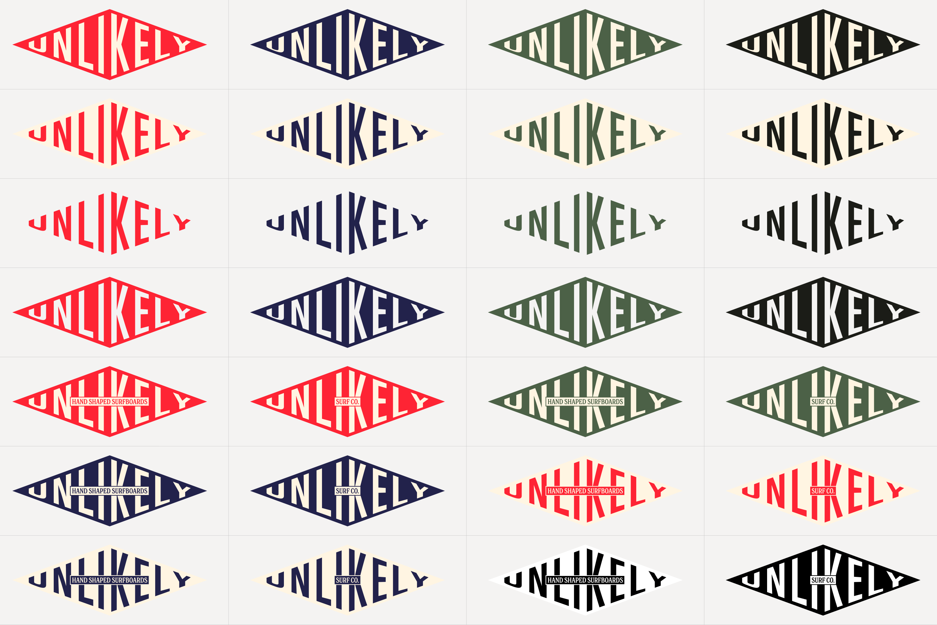 Unlikely surf co. logo