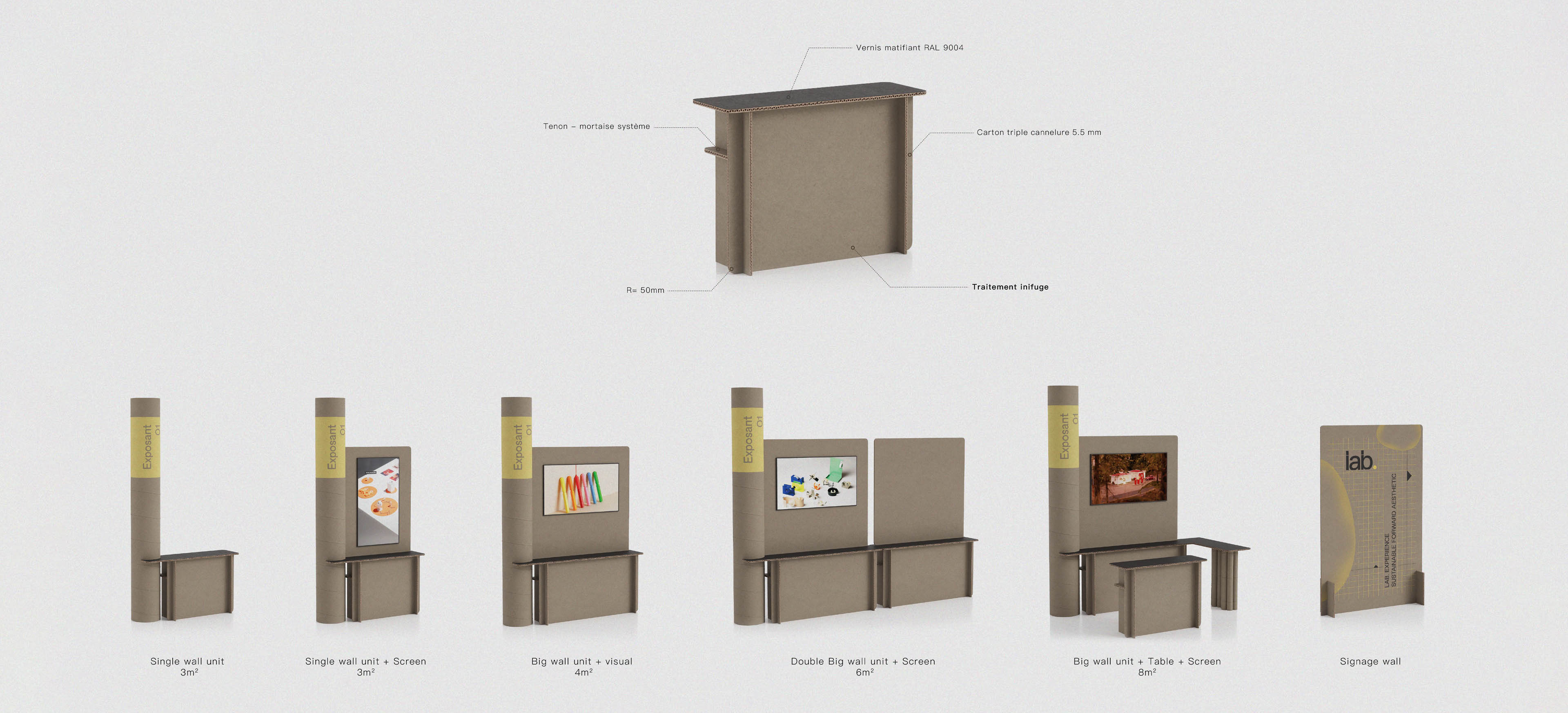 Proposal of proportion counter design cardboard concept 