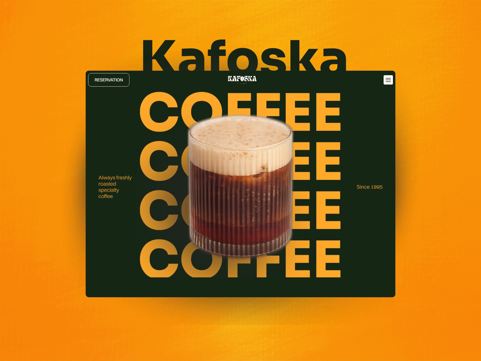 Kafoska — 高级暗黑极简餐饮品牌网站设计灵感